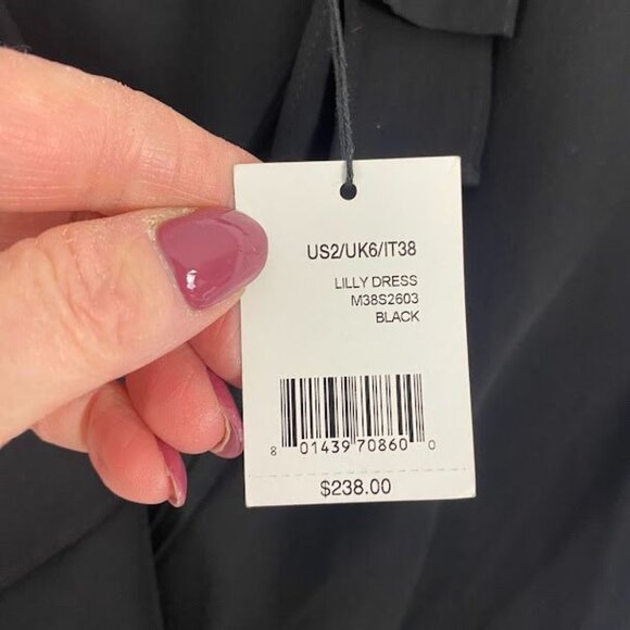 Tahari Black Ruffle Sleeveless Shift Dress New with Tags Women's Size 2 - Picture 13 of 13